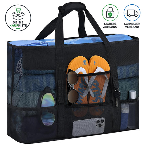 Strandtasche xxl faltbar mit - strandtasche,