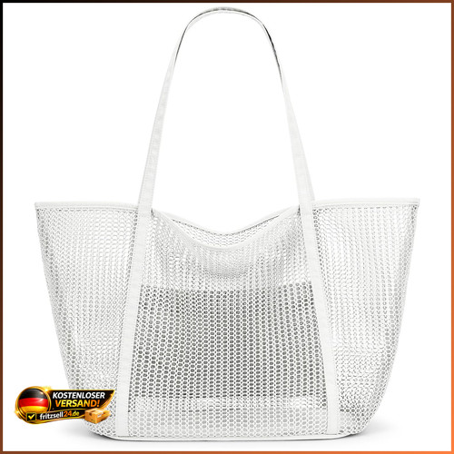 Faltbare strandtasche xxl mesh - faltbare,