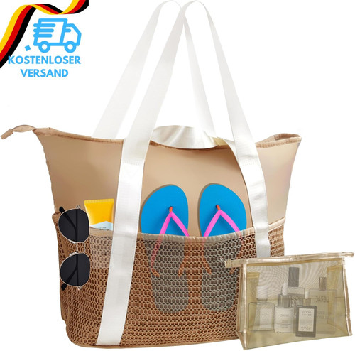 Mesh strandtasche xxl mit - mesh,
