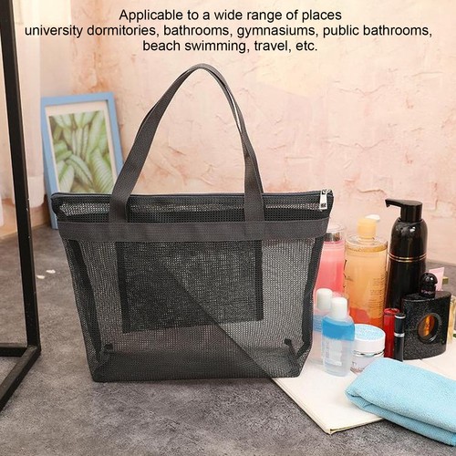 Netz strandtasche schwarz mesh - netz,